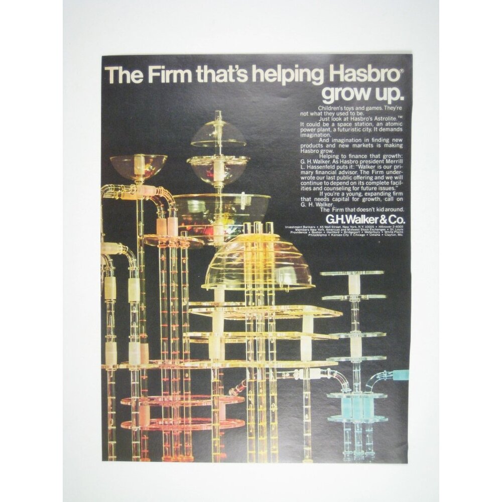 Hasbro Toys GH Walker Games Finance 1960s Vintage ADVERT Print Ad